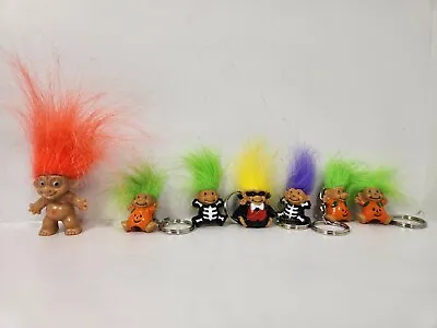 Russ Troll Lot Of 7 Mini Dolls Vintage 90s Pencil Topper Key Chain Brooch Pin • $19.99