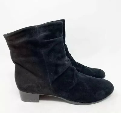 Munro Women’s Ankle Boots Pull On Black Suede Slouch Booties Size 6.5 • $28.55