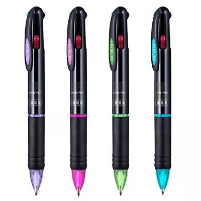 Favide 4 Pack 0.7mm 4-in-1 Multicolor Ballpoint Pen，4-Color Retractable Ballp... • $7.46