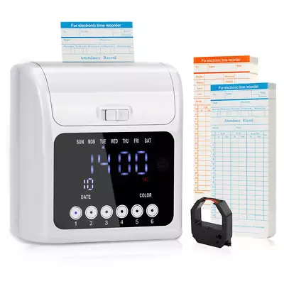 Time Clocks With Extra 100Pcs Time Cards (2 Sided Monthly 3.34*7.4 ) Employee  • $141.99