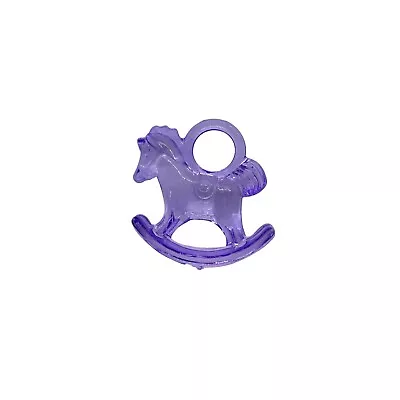 20 X Purple Plastic Rocking Horse Charm Baby Shower Dummy Clips Favour Gift • £3.45