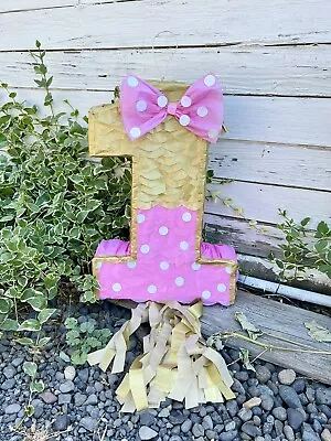 Minnie Mouse Piñata Number One Piñata Pink And Gold • $48