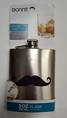 Bonny Bar Stainless Steel 8 Oz Flask 235ML Flacon Moustache - New • $9.98