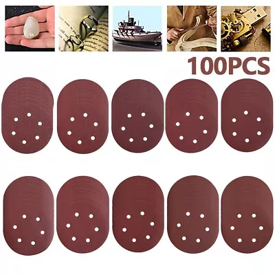 100PCS Sanding Discs 40-2000 Grit 150mm 6-Hole Hook And Loop Orbital Sander Pads • $18.98