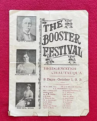 1914 Chautauqua Program - Bridgewater Virginia - Rare • $35