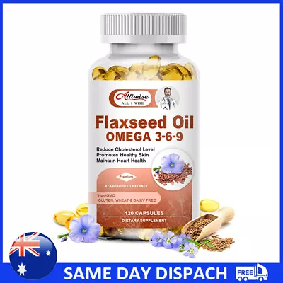 Flaxseed Oil Omega 3-6-9 Promotes Healthy Skin & Maintain Heart Health Softgels • $21.98