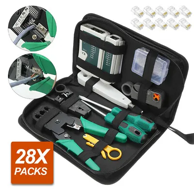 Analyzer Network Cable Tool Kit LAN Crimper Down Wire Stripper Cat5 6 RJ45 BAG • $19.49