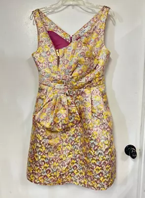 Zac Posen For Target Gold/Pastel Metallic Bow Brocade Mini Dress Women's Size 8 • $35