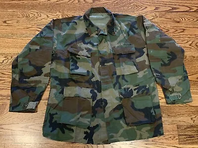 US Military Issue BDU Camouflage Combat Coat Jacket Size Large - Long • $26