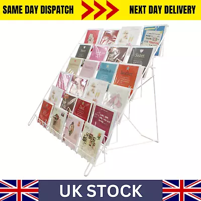 6 Tier Foldable Collapsible Counter Greeting Card & Book Display White (E6W) • £48.57