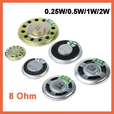 Small Speakers 8 Ohm 0.25W/0.5W/1W/2W Round Speaker Loudspeaker Various Sizes • $2.63