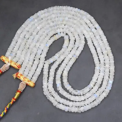 Beautiful 565 Cts Natural 4 Strand Moonstone Round Shape Beads Necklace SK10E520 • $6