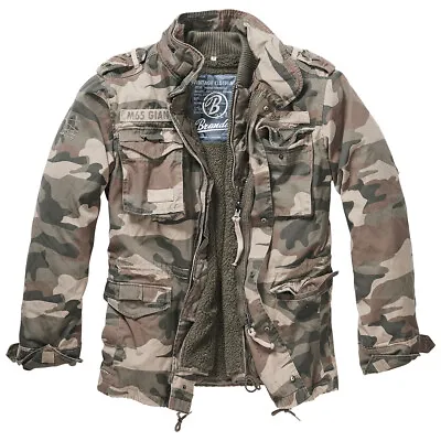 Brandit M-65 Giant Jacket Tactical Mens Warm Field Parka Light Woodland Camo • $329.95