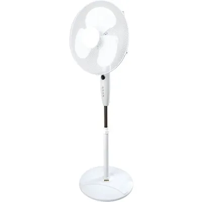 Pedestal Fan 16 Inch Oscillating 3 Speed Home Office Blower 45W 16  Cooler 406mm • £18.99