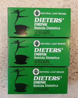 £15.99 • Buy 3 BOXES OF Dieters' Drink Bebida Dietetica Natural Leaf Brand Dieters 54 Tea Bag