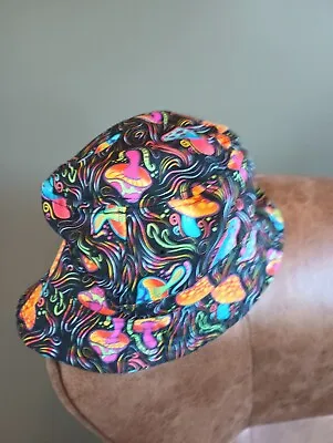 Mushroom Trippy Psychedelic Hippy Bucket Hat Cap  Spencer's • $10