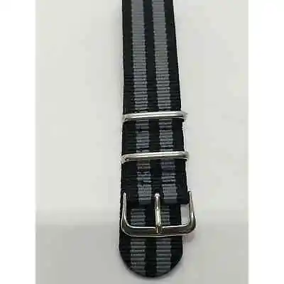 Black Grey 1 Piece Nylon 22mm Watch Band • $191.86