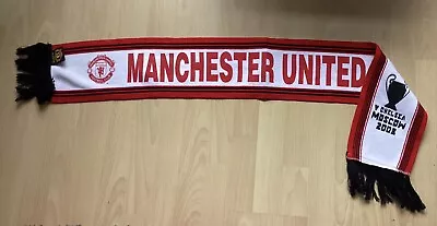 Manchester United Scarf Champions League Moscow 2008   Uk Freepost • £9.99