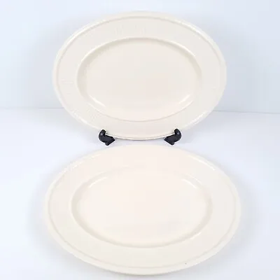 £39.99 • Buy Wedgwood Queens's Ware Edme Oval Serving Platters Cream 35x27cm England Set Of 2