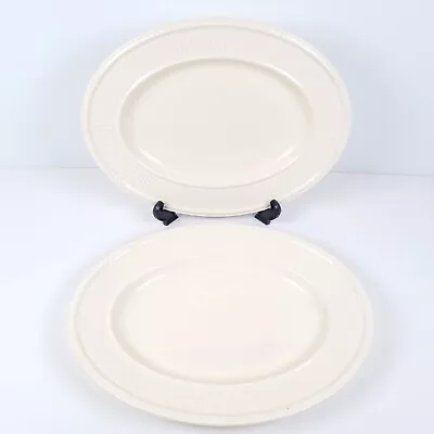 £39.99 • Buy Wedgwood Queens's Ware Edme Oval Serving Platters Cream 35x27cm England Set Of 2