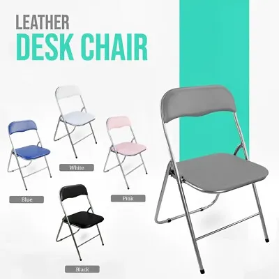 Folding Chair Square Padded Seat Studying Dining Meeting Room Home Office Chairs • £14.95