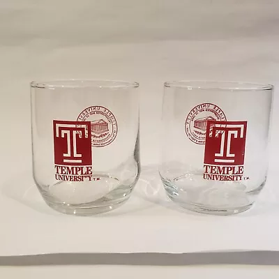 2 Vintage Temple University 12 Oz. College Glasses • $20