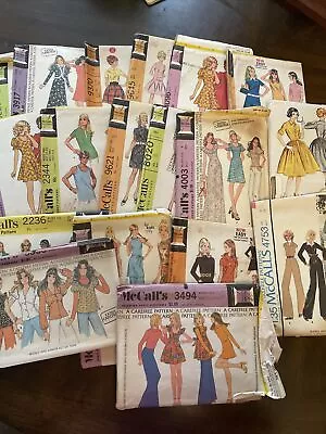 60s 70s McCalls Sewing Pattern LOT Of 16 MISSES 8 To 10 CUT • $25