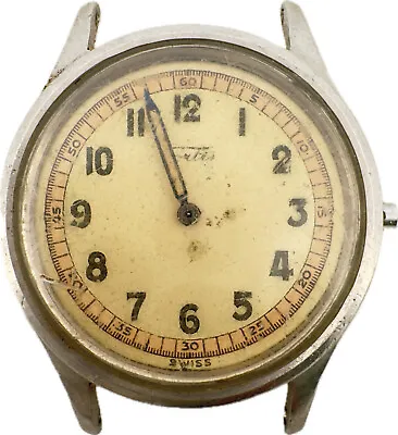 Vintage 32mm Fortis Men's Mechanical Wristwatch Swiss Stainless Steel For Repair • $35