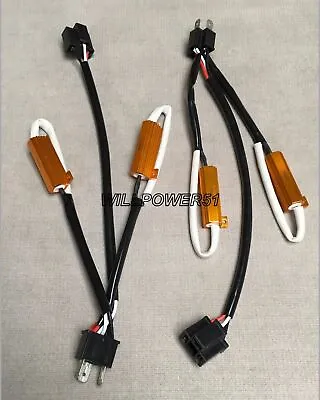 $24.50 • Buy 2x PLUG & PLAY HID LED 50w Resistor Canceler Harness H4 9003 Hi-low Bi-xenon J