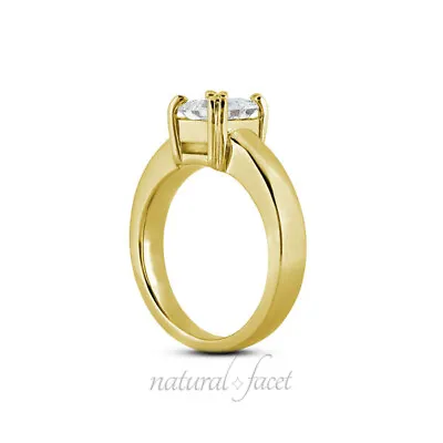0.72ct F SI1 Princess Natural Diamond Yellow Gold Solitaire Engagement Ring • $2214