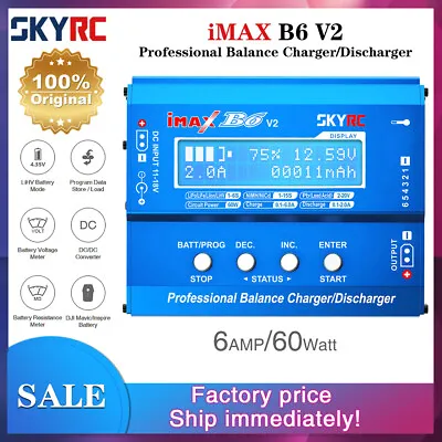 SKYRC IMAX B6 V2 6A 60W Balance Charger Discharger For DJI Mavic/Inspire Battery • £30.59