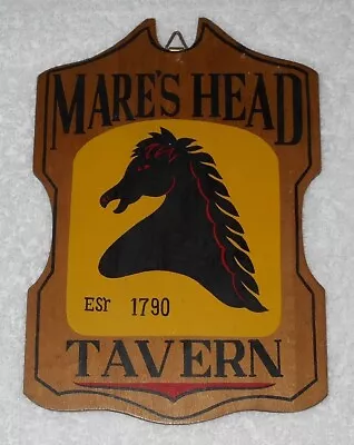 Mare's Head Tavern - Painted Wooden Sign - Made In Japan - Vintage • $12.50