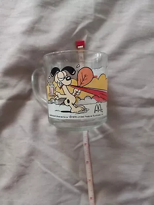 Vintage 1978 Garfield & Odie McDonald's Clear Glass Coffee Mug Cup Jim Davis • $0.99