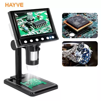 4.3'' Digital 1600X USB Microscope 1080p Soldering Microscope With 8 LEDs • $52.42