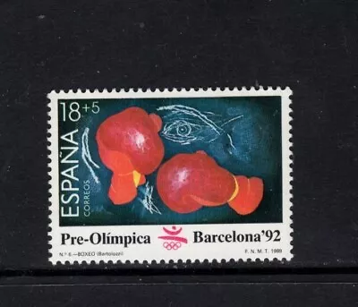 Spain 1989 18p + 5p Boxing Gloves Summer Olympics Barcelona MNH SC  B147 • $1.50