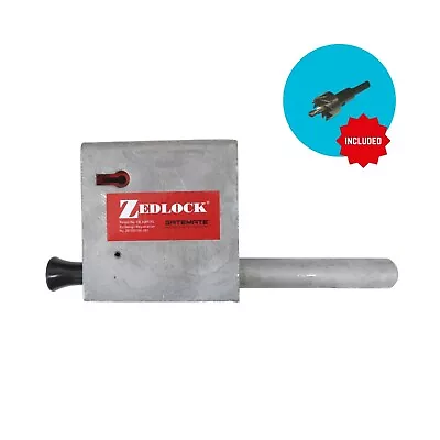 Zedlock Galvanised Gate Lock - For Metal Gates - 3 Lever - S25G3 • £12.99