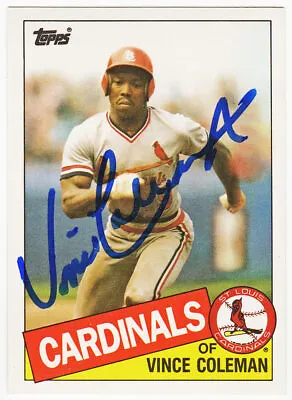 Vince Coleman Signed St. Louis Cardinals 1985 Topps Traded Rookie Baseball Tradi • $77.99