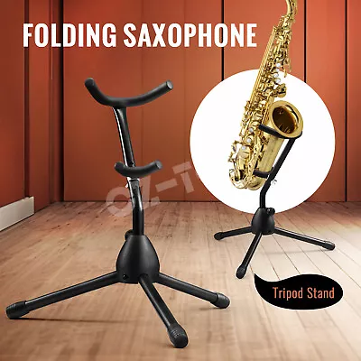 Saxophone Sax Stand Metal For Alto Tenor Full Folding Type Tripod Support Rack • $24.59