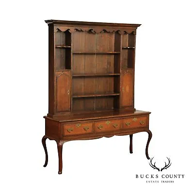 Antique English Oak Queen Anne Welsh Dresser • $3295