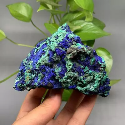 Natural Azurite Malachite Geode Crystal Mineral Specimen A New Stone V0A8 • $5.04