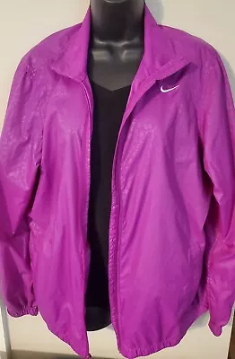 $24.99 • Buy Vtg Nike The Athletic Dept Purple Animal Print Windbreaker Jacket Womens Size XL