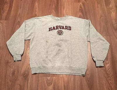VTG Harvard University Sweatshirt XL Champion Gray Crewneck Mens • $12.99