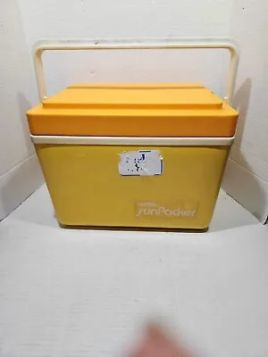 Vintage Thermos Sun Packer Yellow & Orange 11 Quart Cooler Model 7713 • $35.18