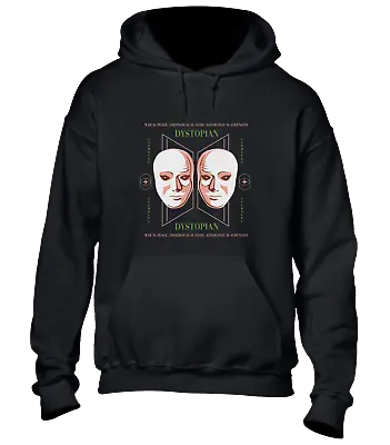 Dystopian Mask Hoody Hoodie Cool War Peace Rebellion Design Fashion Artist • £16.99