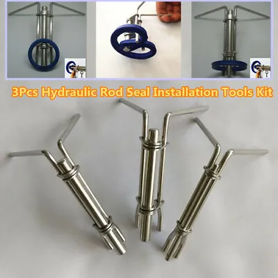 $28.94 • Buy 3 Piece Hydraulic Cylinder Piston Rod Seal U Cup Installation Tool Set Kit QW MN