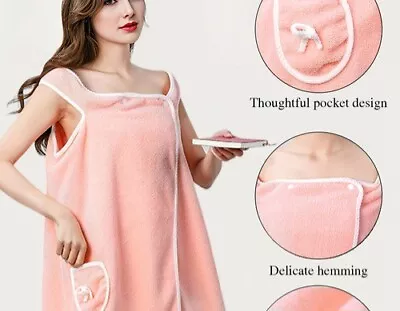 NIB Pink Comfy Night Robe Sleeveless Buttons Robe W/Pockets Women's Sleepwear  • $4.99