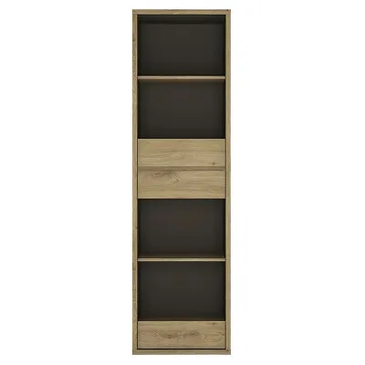 Tall Narrow 3 Drawer Bookcase Living Room Furnicture Shetland Oak Finish • £275