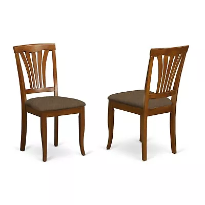 Set Of 6 Avon Kitchen Dining Chairs With Padded Seat In Saddle Brown Finish • $495