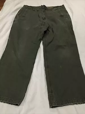 Mountain Khakis Pants Mens 40 Green Flannel Lined Straight Outdoors Stained Work • $17.80