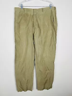 Polo Ralph Lauren Pants Silk Linen Flat Front Beige Straight Fit Men's 41x32 • $26.99